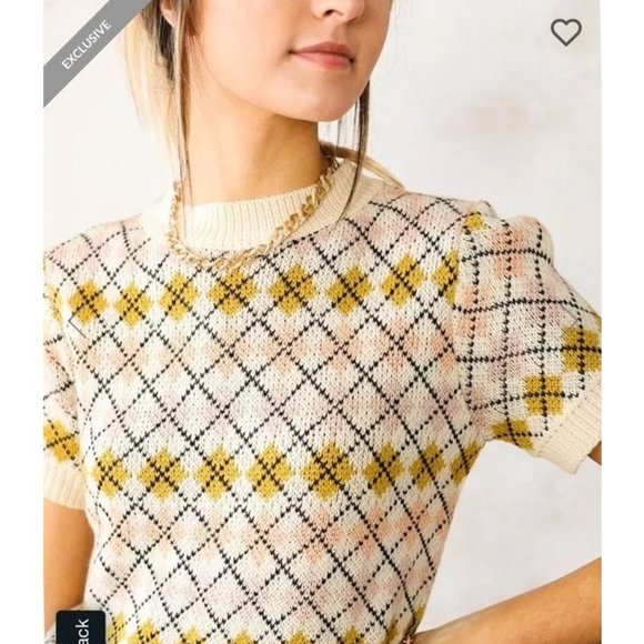 Buckle Willow & Root Checkered Print Sweater S - Picture 3 of 4